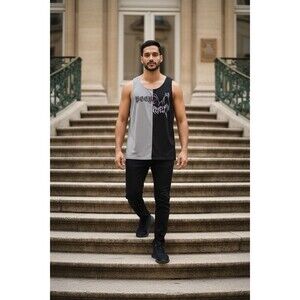PacSun Been Trill Men’s Black/Gray Mash Basketball Tank Top Size Large DJ Street